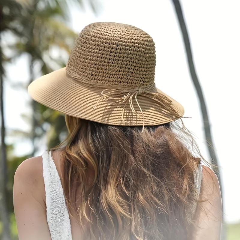 

Women s Summer Crochet Wide Brim Hat Breathable Foldable with Chin Strap Sun Hat Suitable for Women s Outdoor Travel Sun Hat хаки