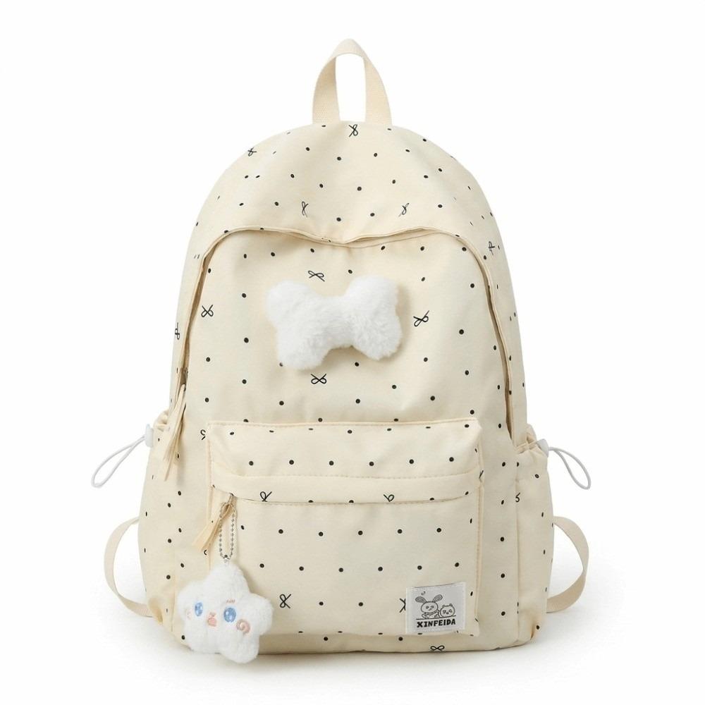 Casual Polka Dot Backpack Lightweight Large Capacity School Bag Cute Students Daypack  Gift