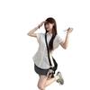 Korean White Polo Collar Short-sleeved Shirt Women's Summer Pleated Slim-fit Shirt Design Temperament Slim Top