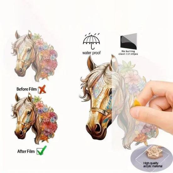 Pferd Weihnachtsanhänger 2D Acryl Pferd Auto Rückspiegel Hängeanhänger Pferdegeschenke für Frauen Pferdeliebhaber