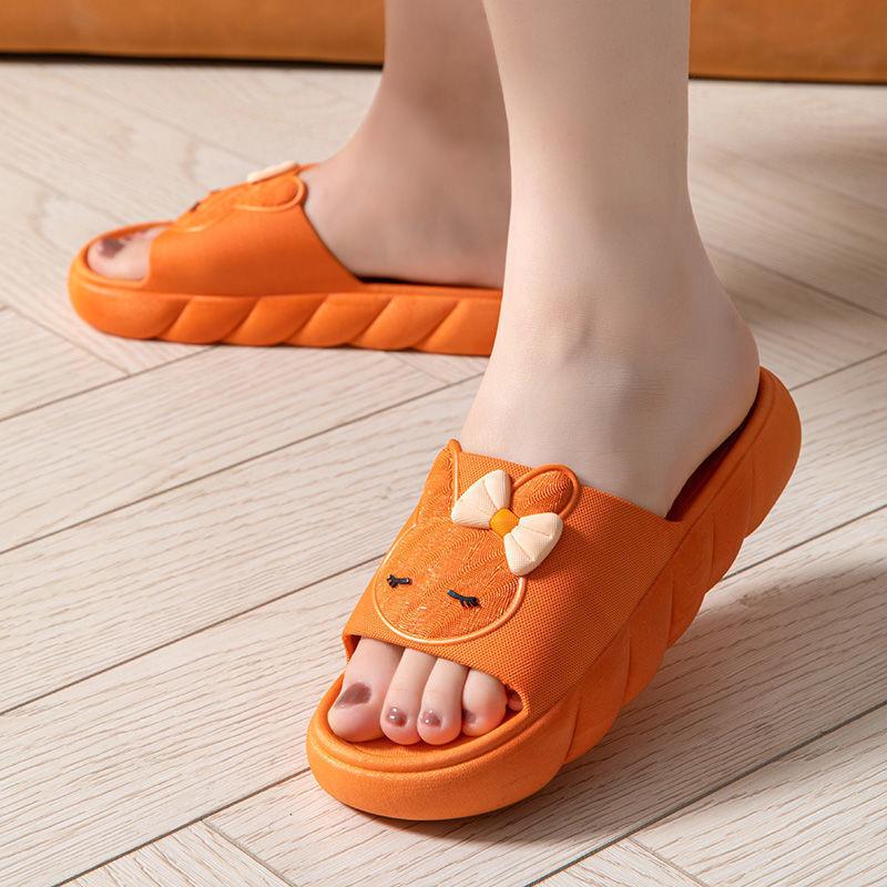 

Модные домашние женские сандалии повседневные плоские с шикарными элегантными тапочками лето 2024 удобные тапочки для женщин милые домашние 41 оранжевый