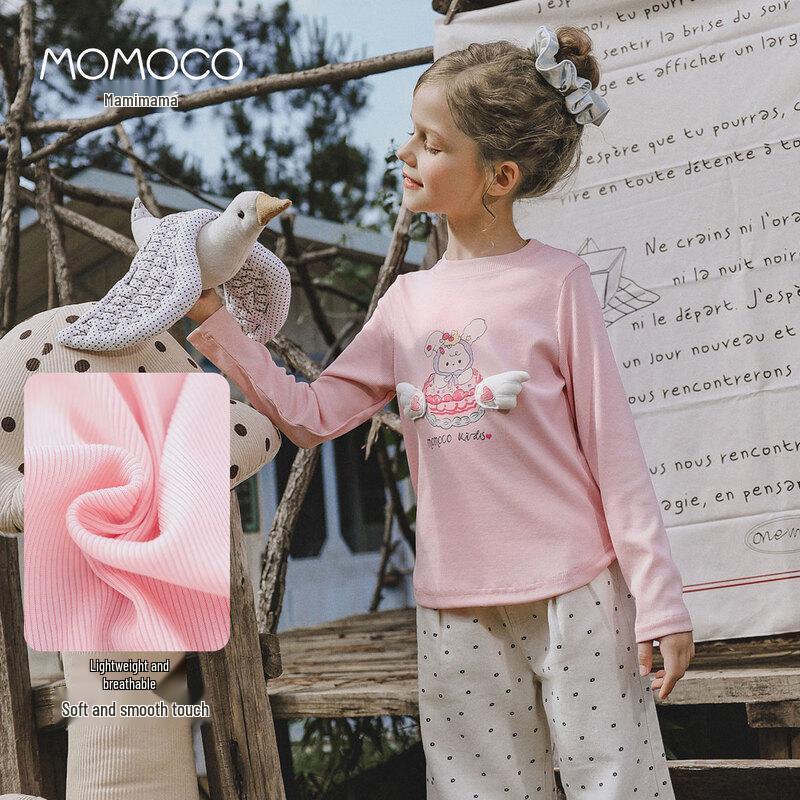 MOMOCO Girls' Sweet Bunny Long-Sleeve T-Shirt