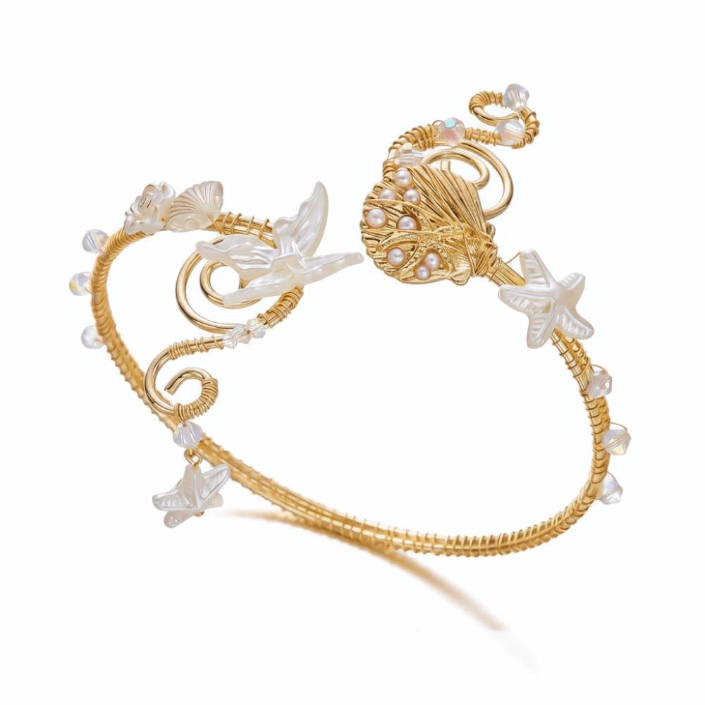 Baroque-style Baroque Flower Armlet Open-design Floral Arm Band Upper Arm Cuff Festival