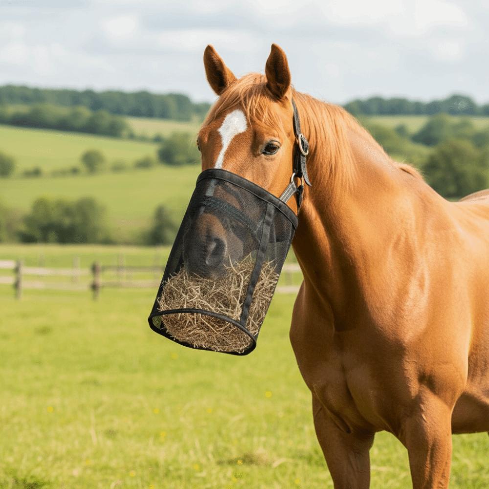 Multi-color Leak-Proof Horse Feeding Bag Elastic Mesh Hay Feeder Tote Adjustable Breathable Mouth Dry Grass Bag Training