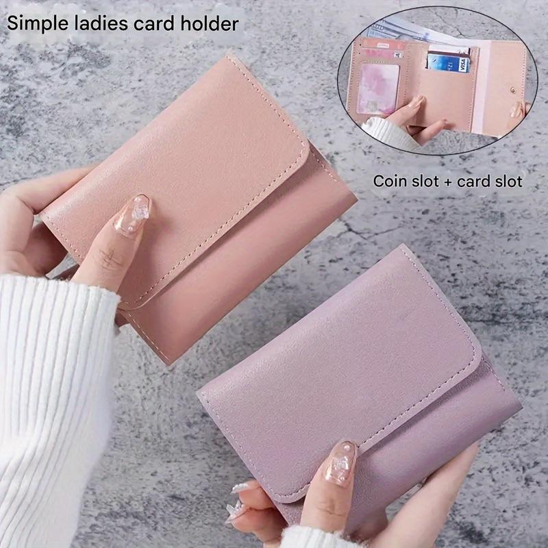 1pc of Classic Tri Fold Women’s Wallet Durable Synthetic Leather with Polyester Lining Quick Buckle Closure Card Slots Removable Pocket Available