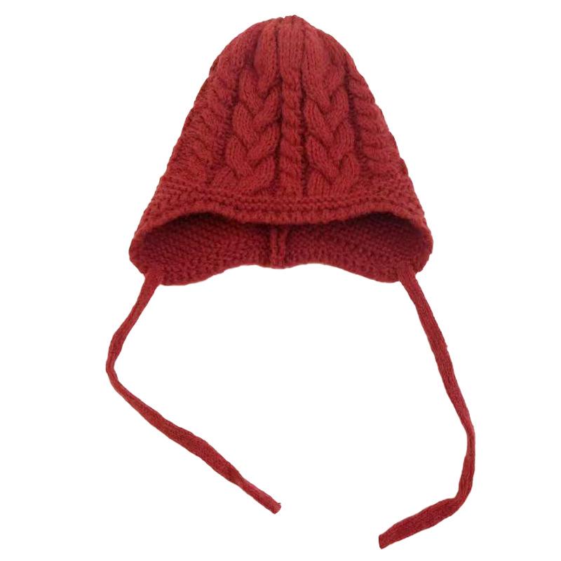 Cappello a Cuffia con Pompon in Stile Coreano 'Cat Brother' Personalizzato per Bambini e Bambine - Caldo Cappello Invernale in Lana Retrò