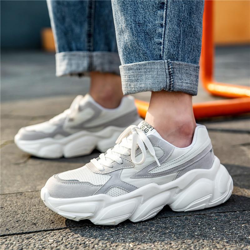 Dad Shoes Men's Thick Soles Increase Height Casual Sports Men's Shoes Korean Version Trendy Mesh Breathable Men's Running Shoes Trendy Shoes