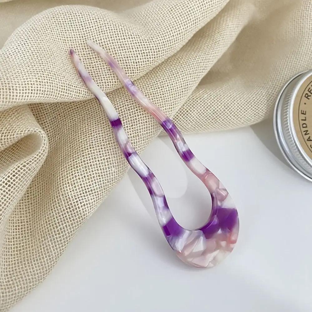 New Creative Design Hair Fork U-Shaped Hair Sticks Hairpins Resin Hair Styling Tools Hair Accessory Easy To Use