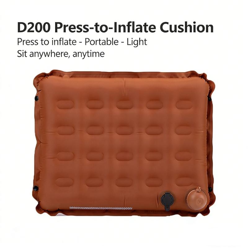 Extremely thin 2.75 In Depth Push To Fill Inflatable Seat Pad For Hiking Backpacking With Mini 5x8x10cm Carry Size