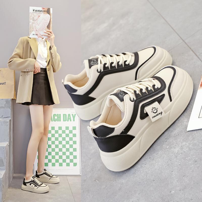 Little White Shoes Women's 2025 New Spring Versatile Board Shoes Women's Platform Popular Sports and Leisure Ins Trendy Shoes SH502