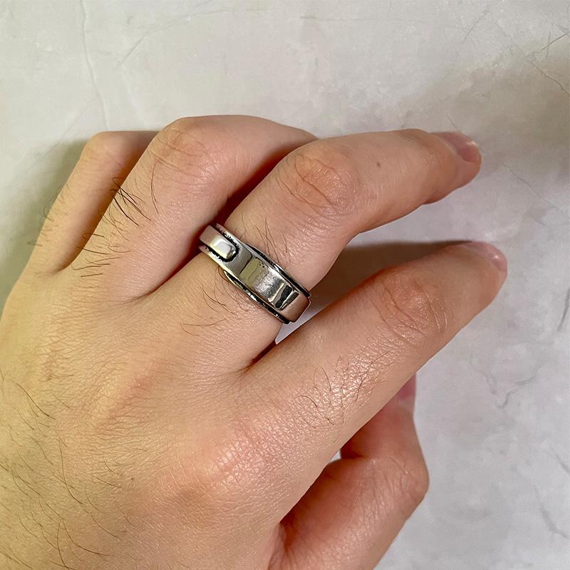 Retro Overlapping Bridges Ring For Men Silver Color Punk Gothic Open Ring Handmade Designer Jewelry Unisex Accessoriess Gift