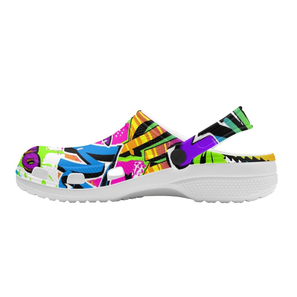 Unisex Printed EVA Beach Shoes Lightweight Breathable Slip On Garden Clogs Pool Bathroom Home Casual Sandals Home Garden Use