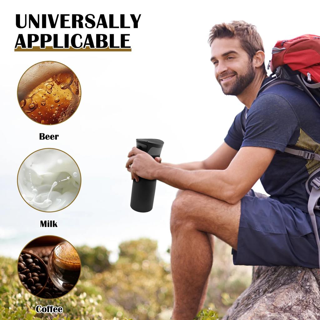 700ML Stainless Steel Insulated Coffee Mug Insulated Travel Mug with Lid Sealing Thermal Drinking Cup for Home Car Travel Office