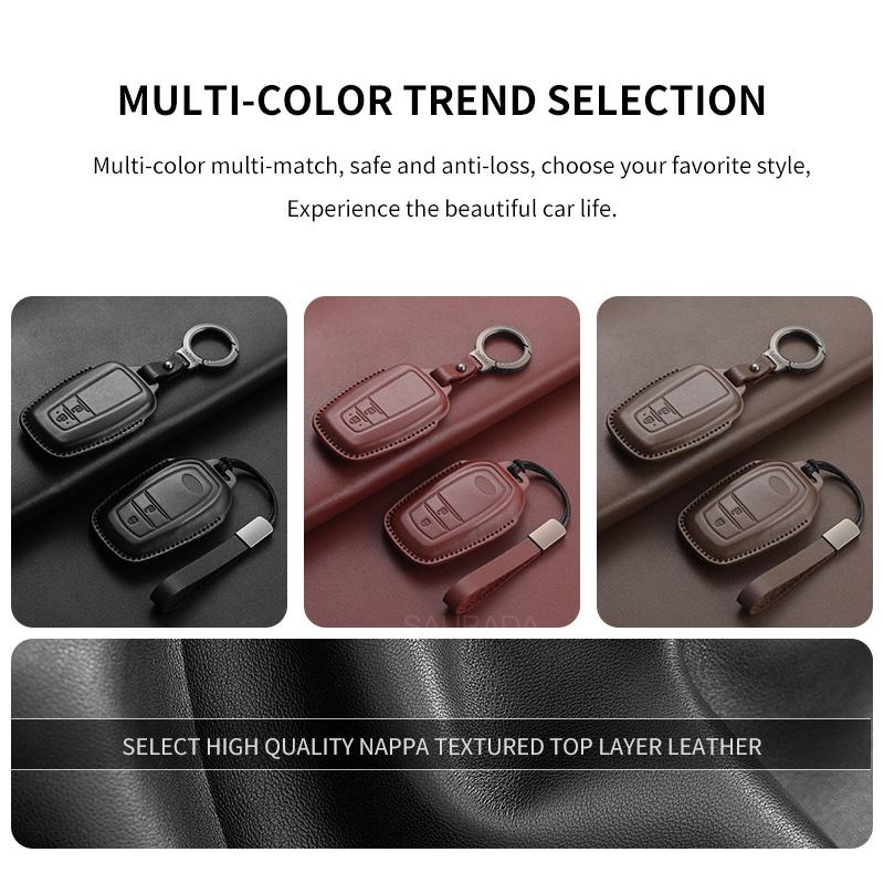 Genuine leather Car Key Case Fob For S5 Prius Camry Corolla C-HR RAV4 Land Cruiser 200 Prado Yaris Protector Accessories JH5