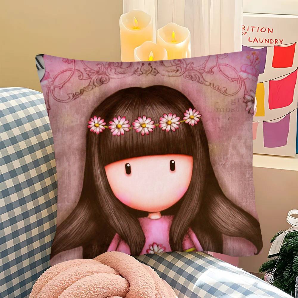 1Pc Girl Kid Santoro Gorjuss Pillow Case Fashion Square Pillowcase Bedroom Sofa Room Ins Decoration Leisure