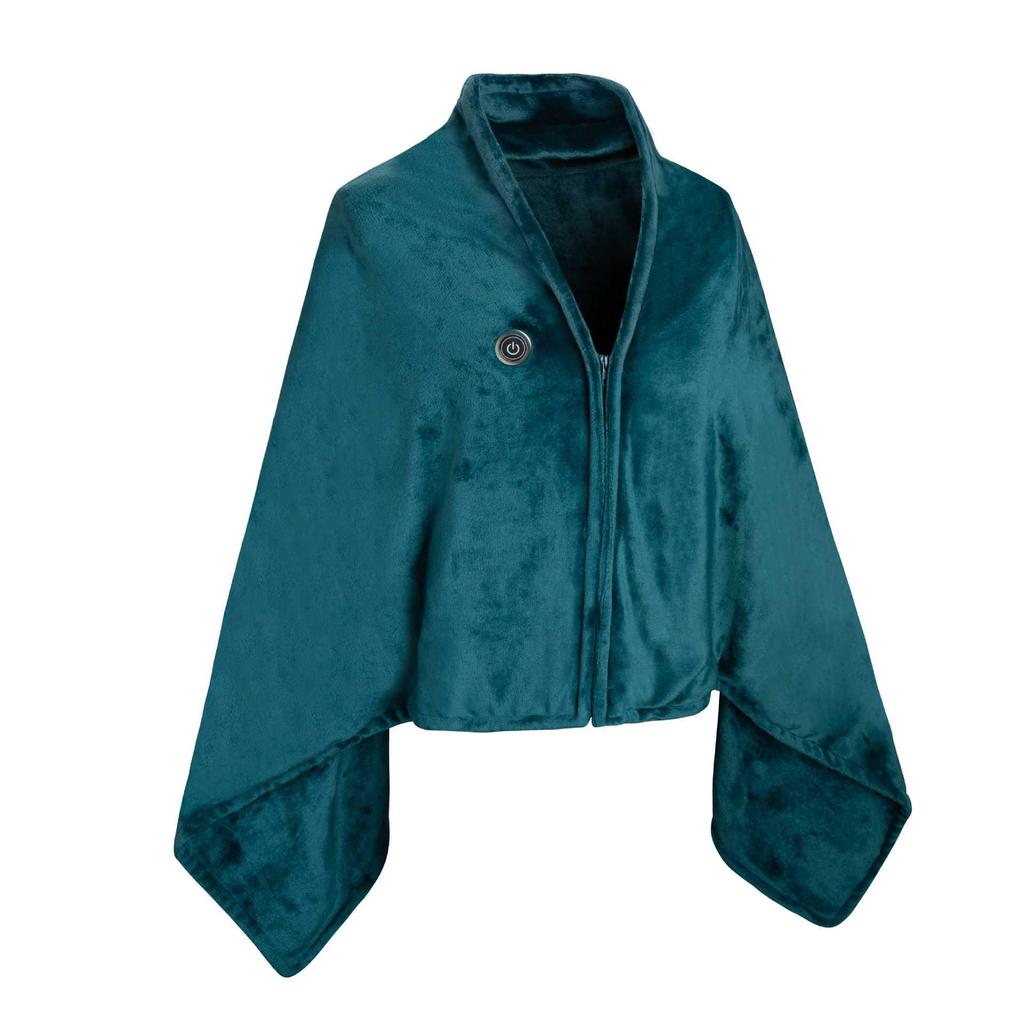 Electric Heated Shawl and Blanket - Nine-Zone Warmer with Velvet Flannel for Office or Home