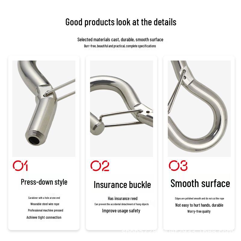 Steel Wire Rope Lock Feeder Safety Hook with Buckle for Picture Hanging