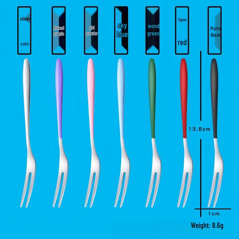 Colorful 304 Stainless Steel Fruit & Dessert Forks