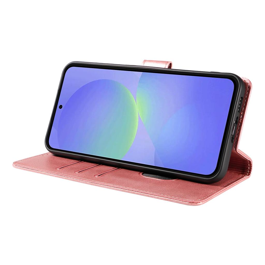 Für Samsung Galaxy A36 5G Hülle mit 2 Stück Panzerglas WANLONFENG WN Serie Kalbsleder Textur Handyhülle Große Aussparungen