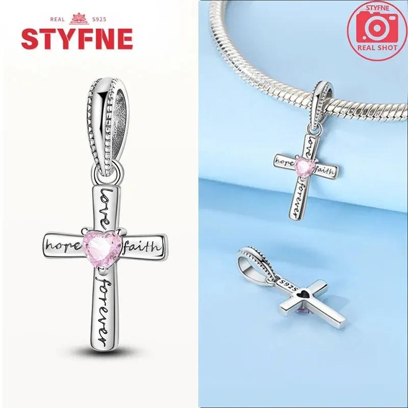 Copper Charms Religion Heart Lucky Eye Cross Beads Fit Originalbracelet For Women Fine Jewelry Gift