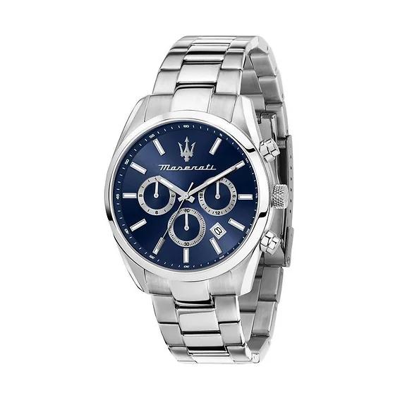 Maserati Attrazione Cronografo Acciaio Inossidabile Quadrante Blu Quarzo R8853151005 Orologio da Uomo