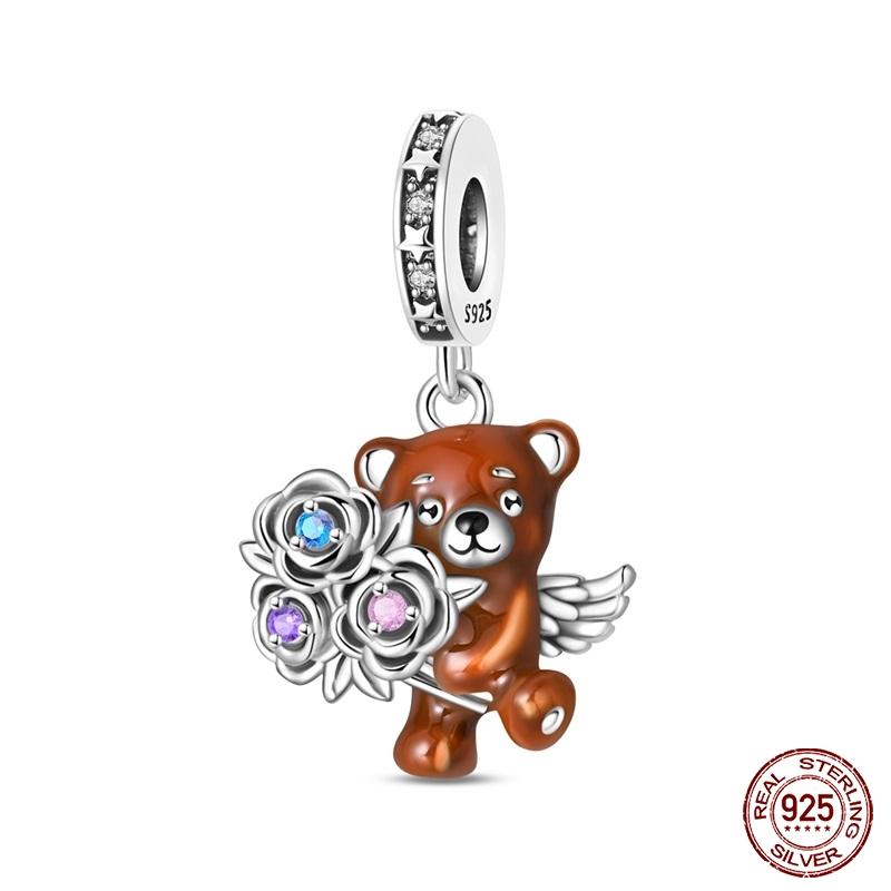 New Copper Cactus Flower Bird Bear Pony Bag Charms Beads Fit Charms Brand Original Bracelet Diy Fine Jewelry Gift