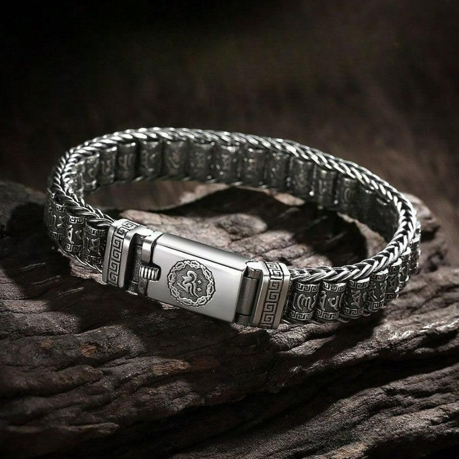 Handmade Men's Bracelet Simple Fashion Retro Bracelet Six-character Mantra Jewelry