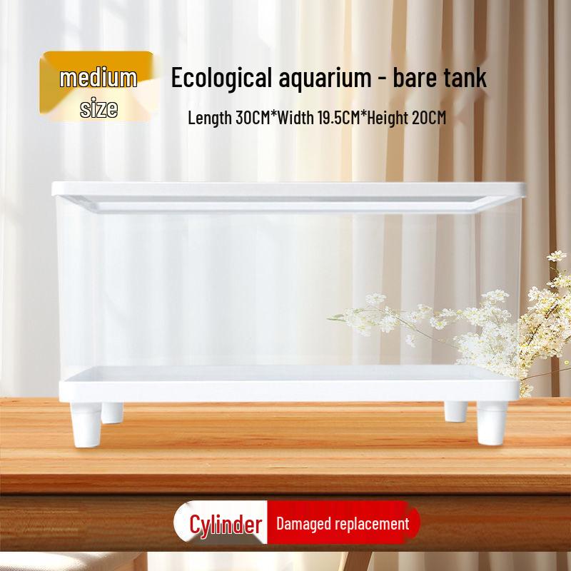 Small Acrylic Transparent Fish Tank with Bottom Drainage for Desktop or Living Room