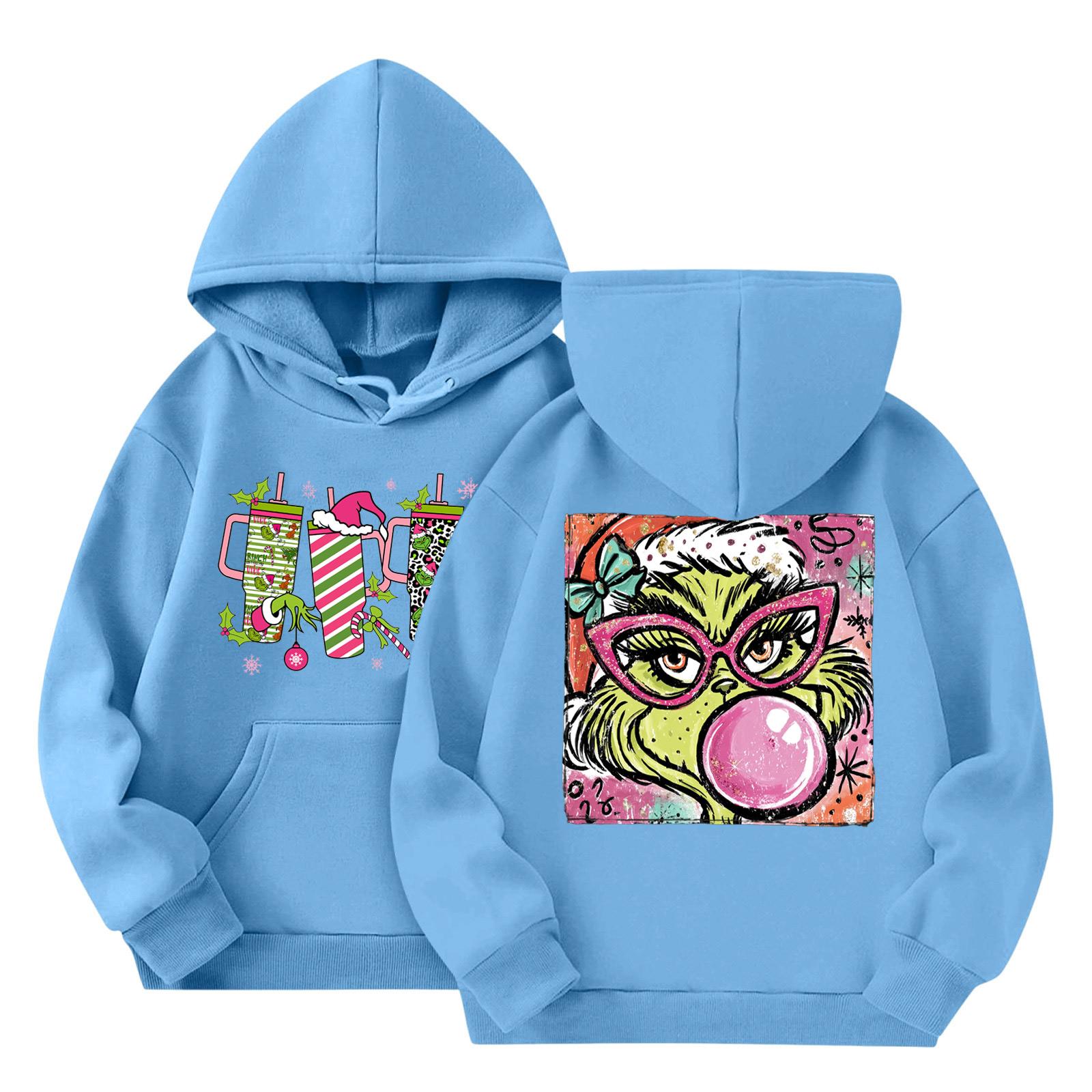 

Детская мода Легкий пуловер с длинным рукавом с карманами Толстовка с принтом 120