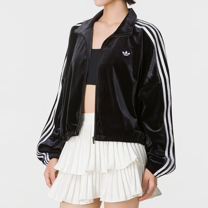 adidas Originals Striped Breathable Knitted Sports Zip-Up Long Sleeve Jacket Women Jackets KR6511