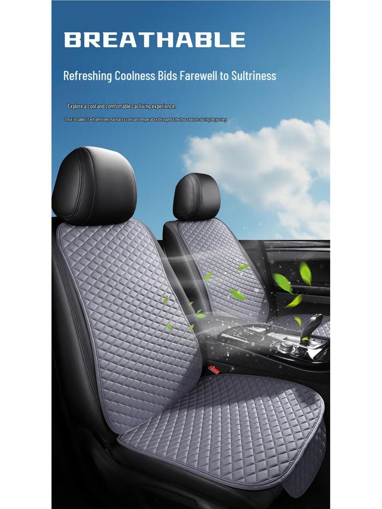 Universal Four Seasons Non-Slip Breathable Car Seat Cushion Set - Front & Rear, 3-Piece