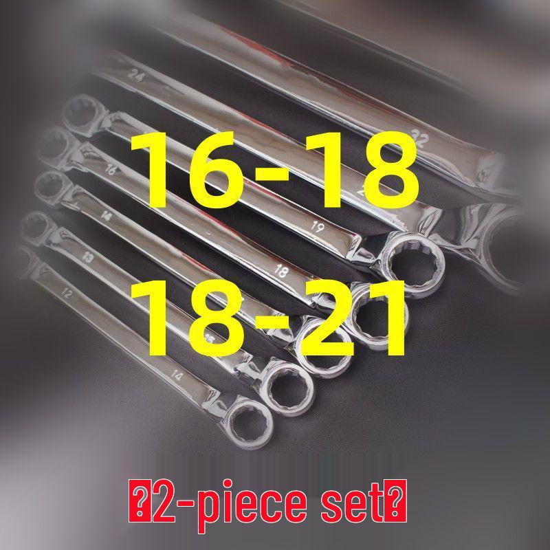 Dual-Ended Extra Long Chrome Hexagonal Box Wrench Set, Mirror Polished