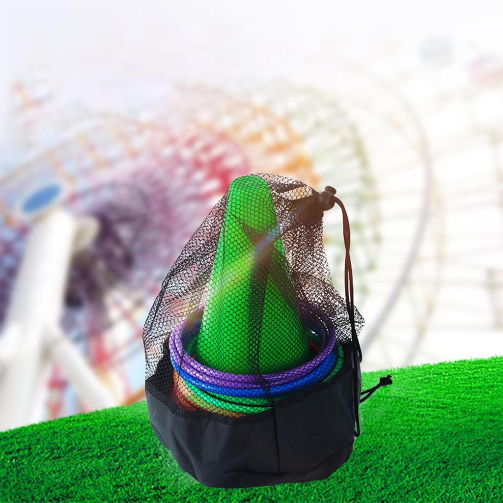 Carnival Games Set Propylene with Mesh Bag Traffic Cone Throwing Rings Set for Outdoor Sports