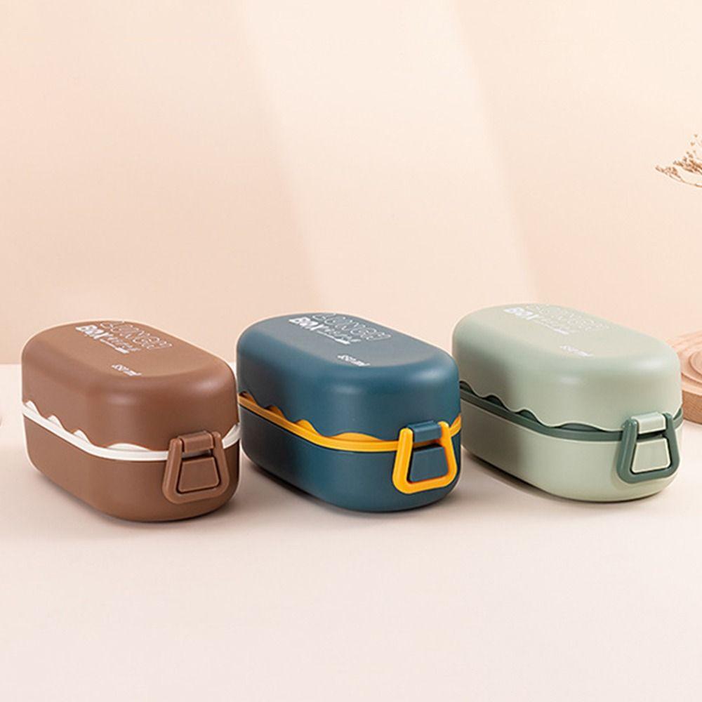 Reusable Portable Lunch Box 3 Grids Food Storage Crisper BPA-Free Divides Food Container  Outdoor