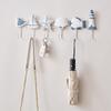 6 Hooks Mediterranean Style Coat Rack,Creative Wooden Ocean Home Decor, Practical Wholesale, Easy To Install, Wall Mounted, Metal and Wood, for Home