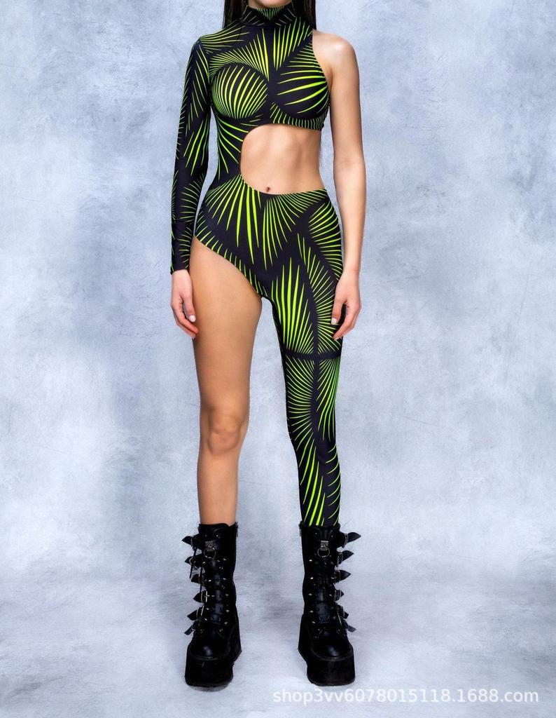 4XL Sexy Unisex Kunst Unregelmäßige Linien Body Feiertagsparty Rollenspiel Einfarbig Body Bühnenperformance Strumpfhose Kostüm