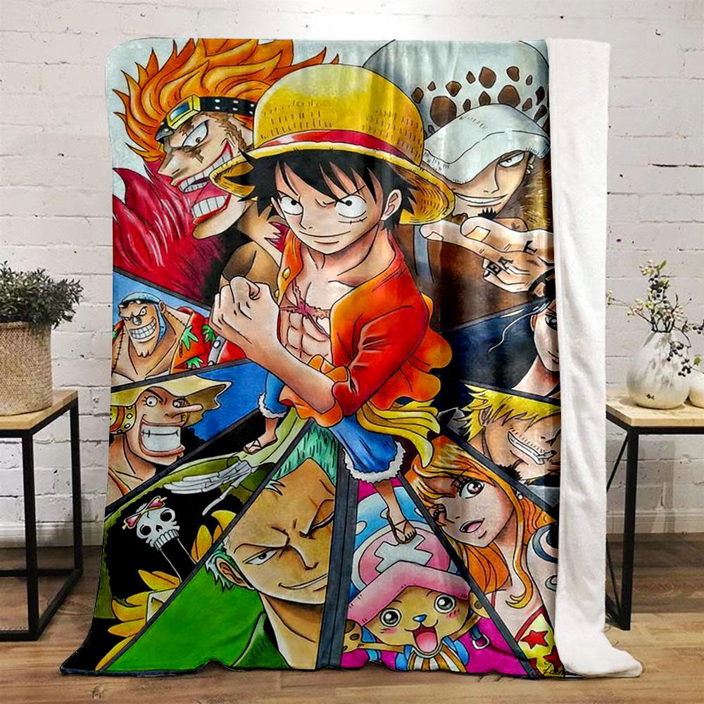 One Piece Anime Characters Blanket bedroom Blanket for Livingroom Couch lunch break Soft Cozy throw for Friend's festival Gift