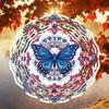 Schmetterling Windspiel Außengartendekor Kinetische Metallkunst Buntes Hängeornament für Frauen Mama Oma Ehefrau Geschenk