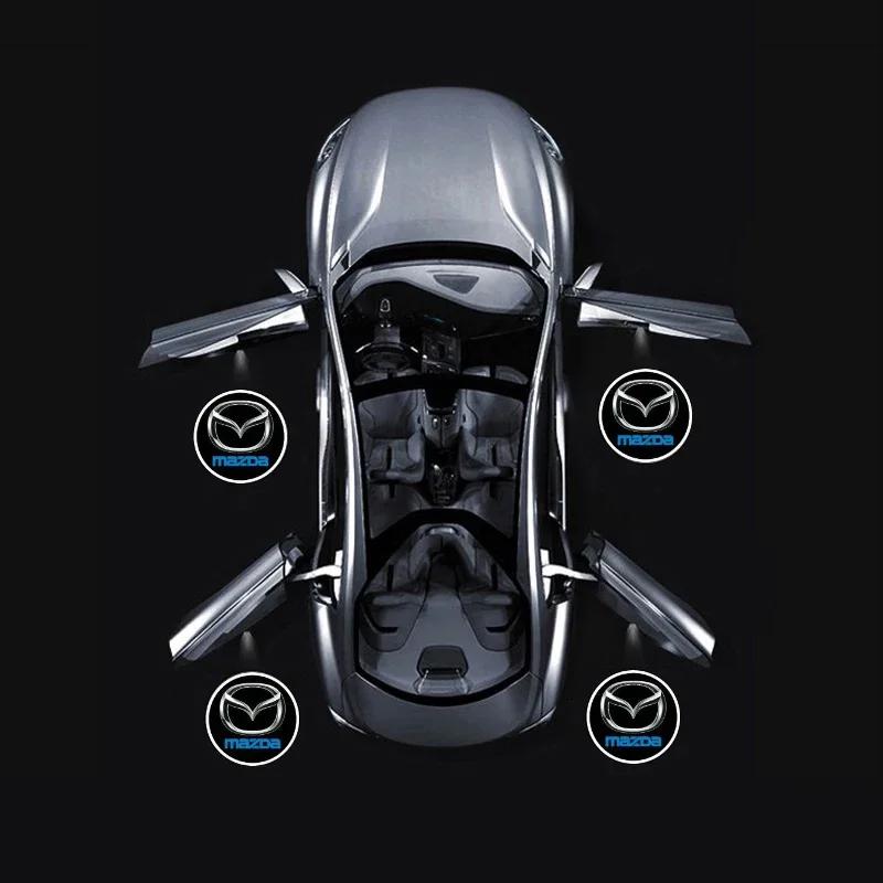 2PCS LED Car Door Projector Welcome Lights Decor for Mazda Mazda6 2009-2015 Mazda8 2011-2015 RX-8 2004-2010 CX-9 2013