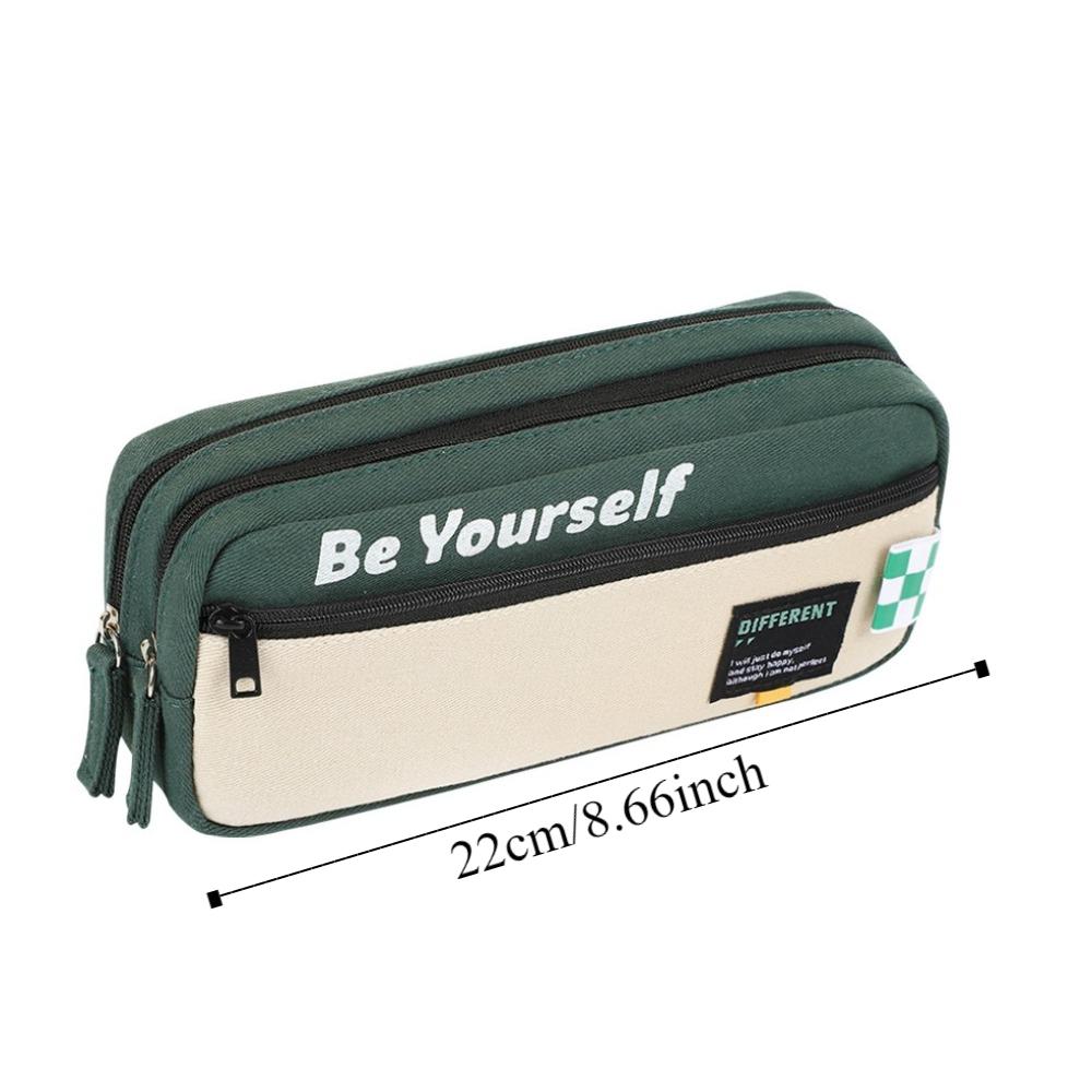 Dirt Resistant Storage Pencil Bag Canvas Cartoon Pencil Cases Student Learning