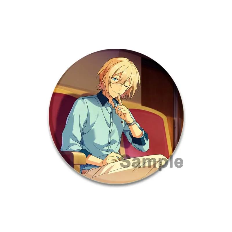 32/44/58mm Ensemble Stars Idol Round Brooch Cartoon Cosplay Badge Icons Lapel Pins for Backpack Gifts Eichi Tenshouin