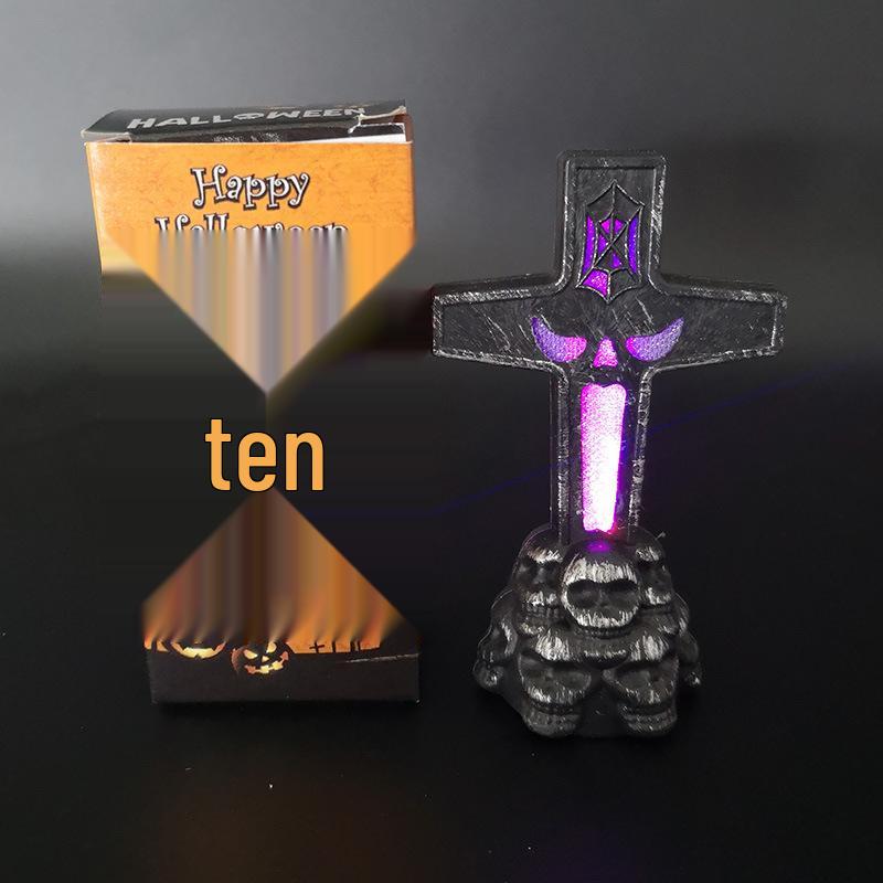 Halloween Skull & Tombstone Lamp: Horror Decoration Prop
