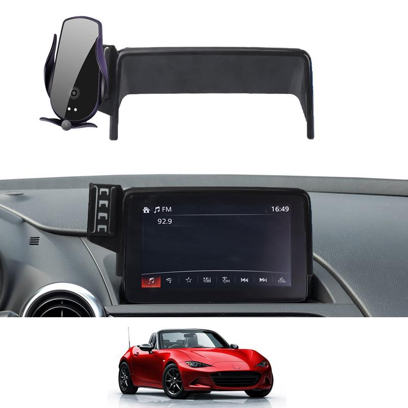 for Mazda MX-5 2016- ND MX5 Miata Roadster Phone Holder Screen Fixed Navigation Bracket Base Wireless Charging Accessories