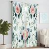Set Of 2 Versatile Polyester Transparent Curtains Home Decoration Green Leaf Use Bedrooms Living Rooms Curtain Ideal For Area
