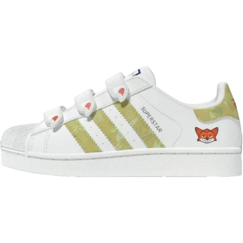 

Зверополис x Adidas Originals SUPERSTAR CF Низкие кеды для скейтбординга Детские Белые Зеленые Дети Возраст 3 7 Лет Кроссовки JQ1334 33