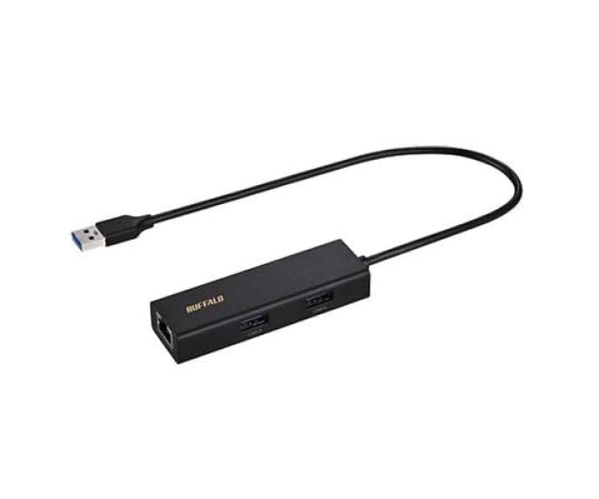 Gigabit LAN-адаптер BUFFALO с черным USB-A концентратором, (LUD-U3-AU101BK) чёрный