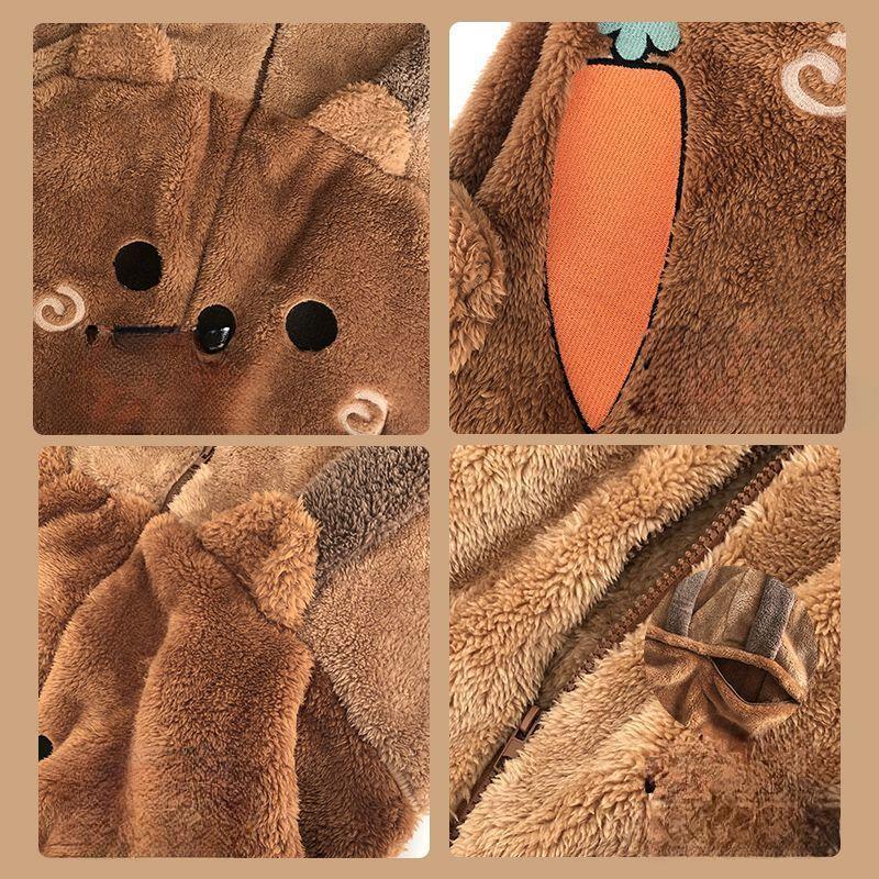 Cute Cartoon Fleece Pyjama Flannel Robes Women High Quality Onesie Adults Animal Pajamas Set Women Men Warm Winter Bear Sleepwear