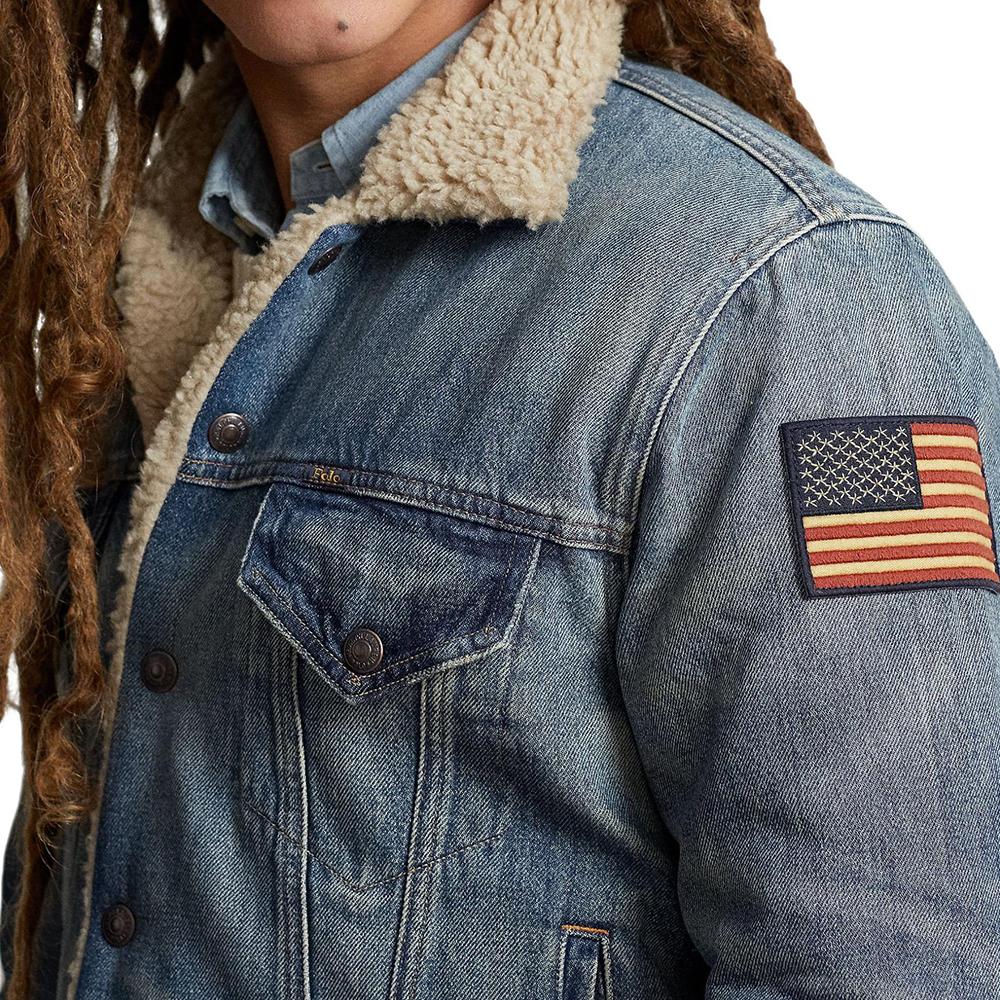 Polo Ralph Lauren Single Breasted Square Neck Long Sleeve Denim Jacket Men jackets Blue 710850379-001