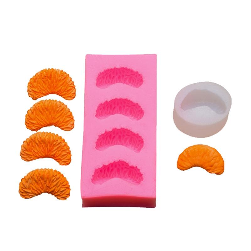3D Orange Pulp Silicone Rubber Flexible Food Safe Mould Clay Resin Ceramics Candy Fondant Candy Chocolate Soap Mould