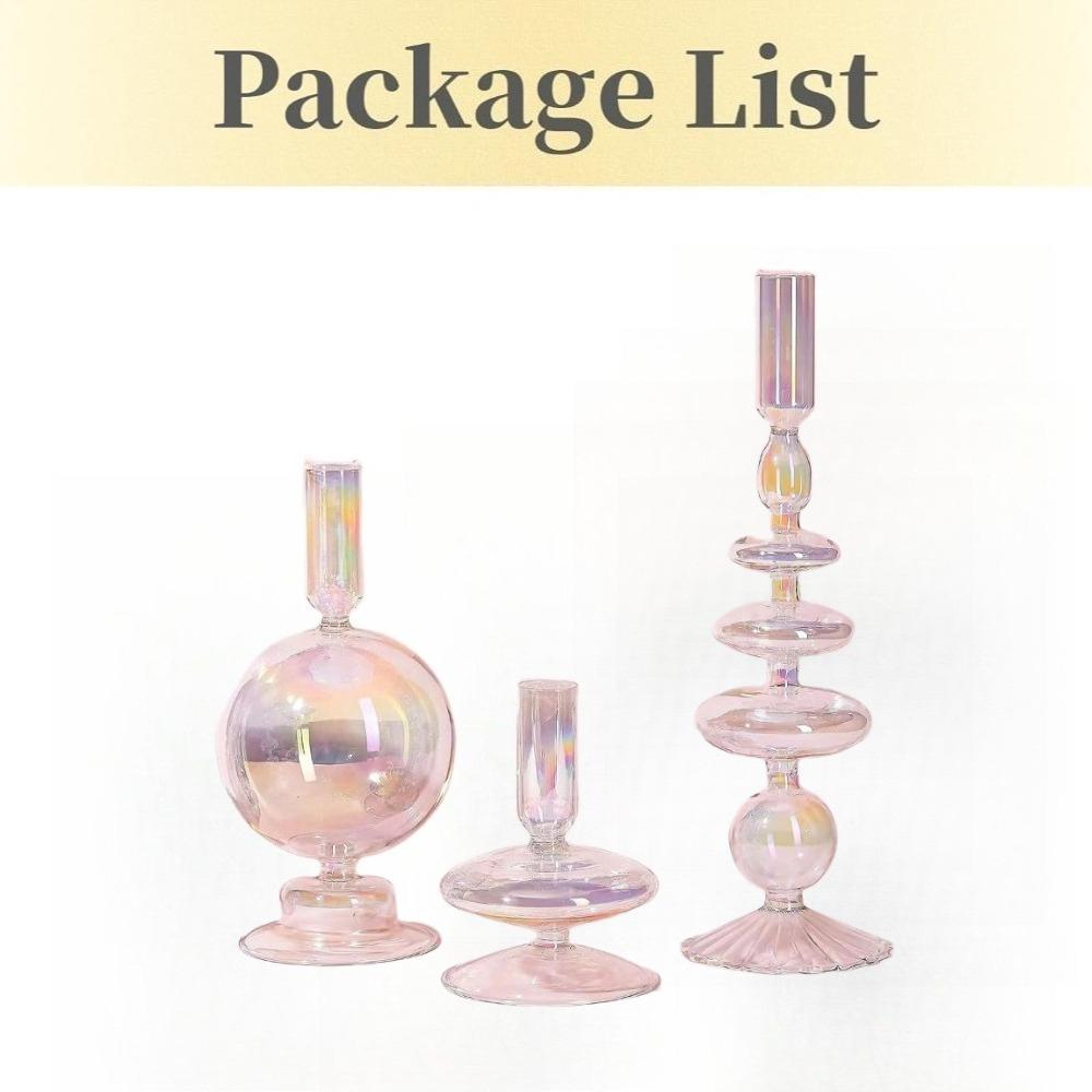 Creative Minimalist Glass Candle Holder Colorful Taper Candle Stand Dining Table Party  Wedding Birthday Home Decoration